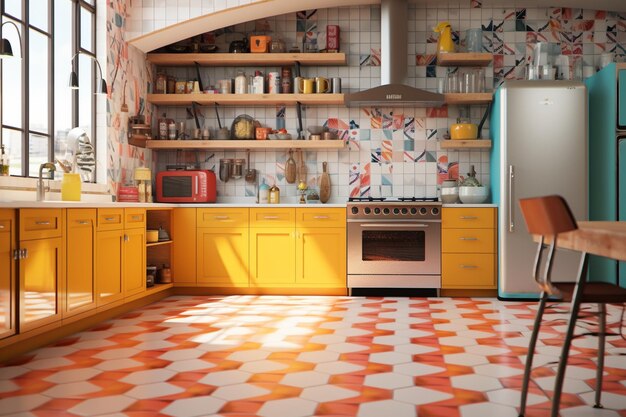 Cocinas con azulejos de colores