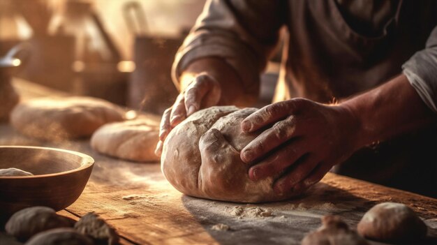 El cocinero de harina de panadero, el cocinero de masa, la cocina de pastelería, la cocina generativa de IA.