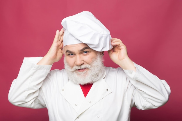 cocinero, hombre, en, chef sombrero