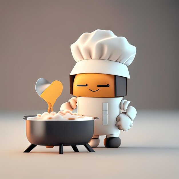 Foto cocinero mascota inteligencia artificial generativa