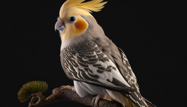 Cockatiel Vogel schöne Budgies männliche Perlen Tapeten Bild KI-generierte Kunst