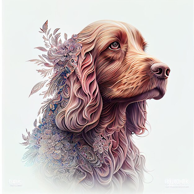 cocker spaniel, estilo boêmio etéreo.