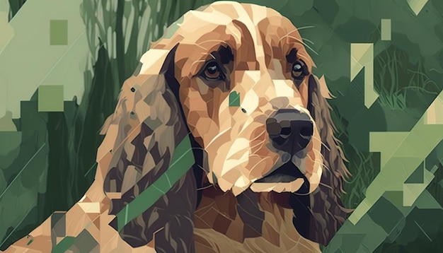 Cocker Spaniel Inglês Ilustração criativa Ai Generate