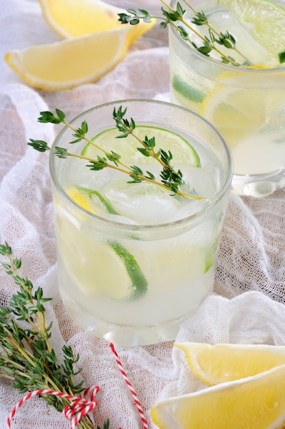 Cocktail auf Basis von Gin-Zitronen- oder Limettensaft und Noten von Thymian