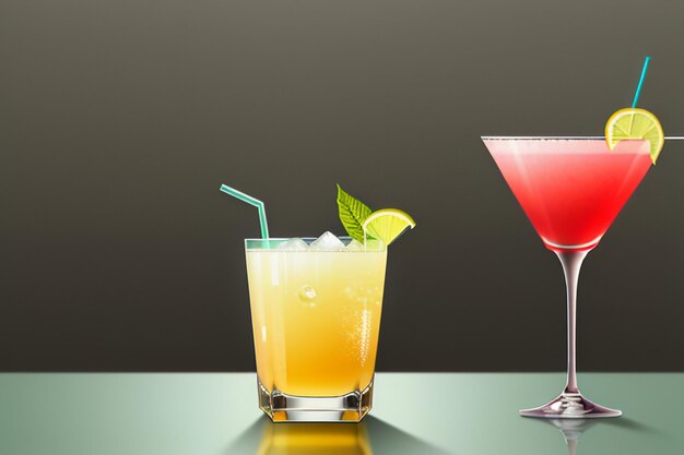 Cocktail buntes Getränk visuelle Wahrnehmung schöne romantische Tapete Hintergrundillustration