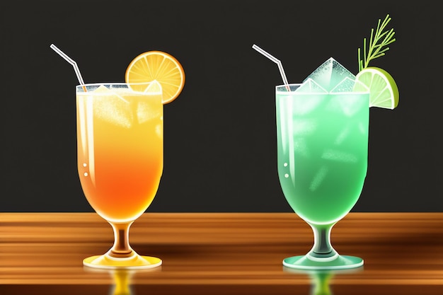 Cocktail buntes Getränk visuelle Wahrnehmung schöne romantische Tapete Hintergrundillustration