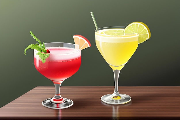 Cocktail buntes Getränk visuelle Wahrnehmung schöne romantische Tapete Hintergrundillustration