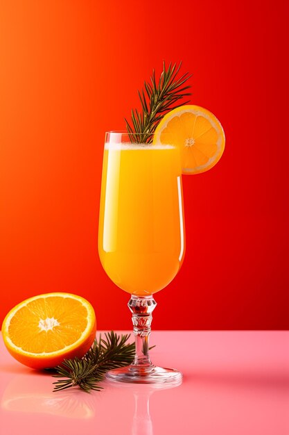 cocktail de ponche de mimosa num copo