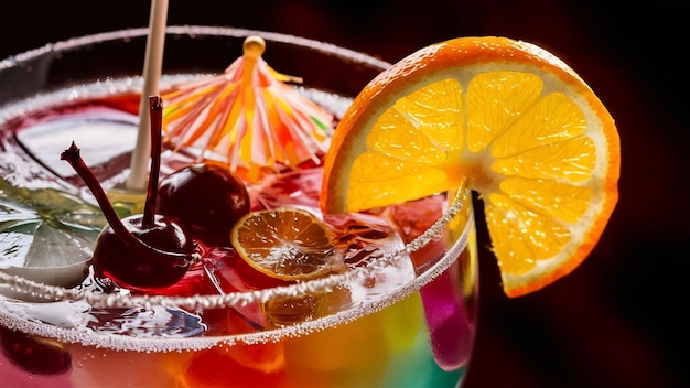 Cocktail mit Orangenstücke