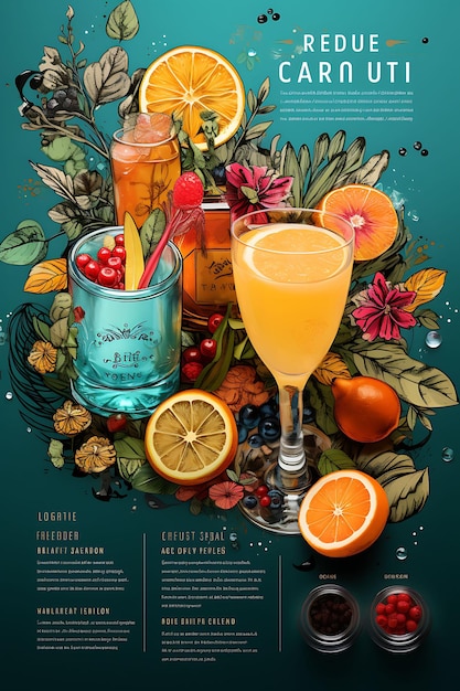 Cocktails de licor artesanal coloridos com uma cor vibrante e eclética Pa conceitos criativos ideias de design