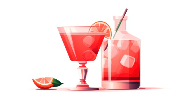 Cocktails de la hora feliz en un fondo transparente
