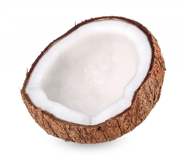 Coco aislado en blanco con trazado de recorte