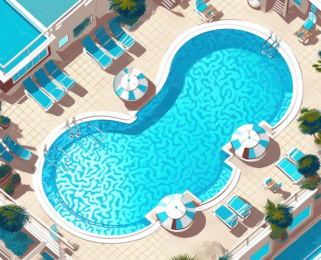 Cocô de natação com ilustração vetorial de festa de verão