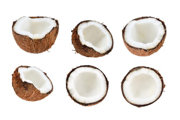 Coco isolado no fundo branco Espaço para texto ou design