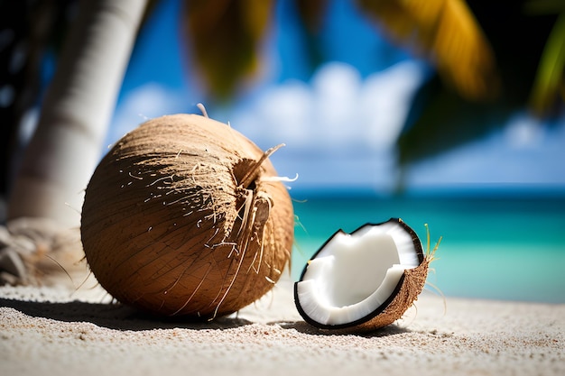 Coco na praia.