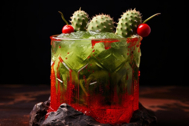 El cóctel de cactus verde rojo genera Ai