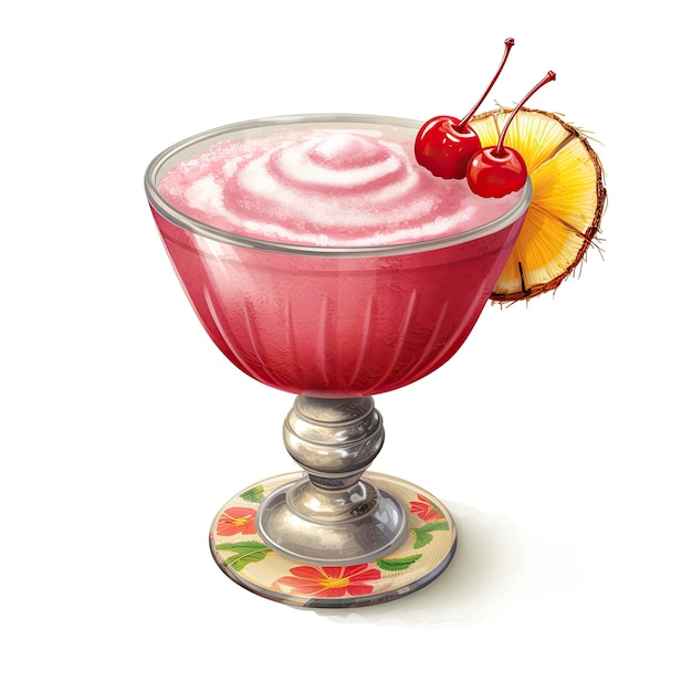 Un cóctel daiquiri con una cereza encima