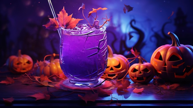 El cóctel de Halloween, la gran luna, la venta de violetas, el fondo.