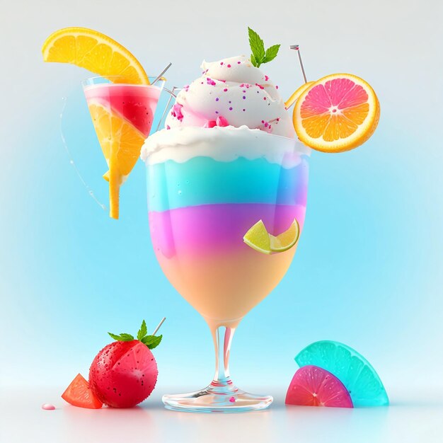 Foto cóctel de helado de frutas