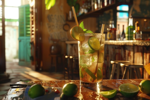 Foto cóctel de mojito en un bar en la habana de cuba