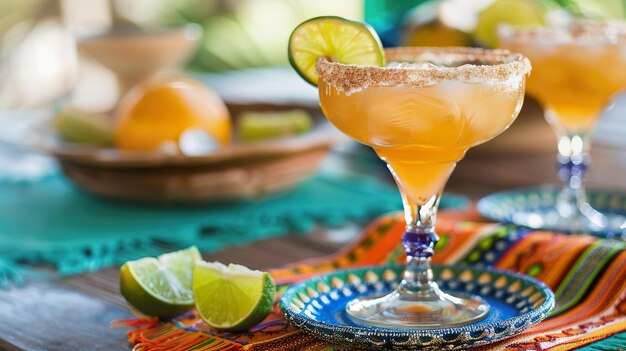 Cóctel tradicional de margarita para la celebración del cinco de mayo