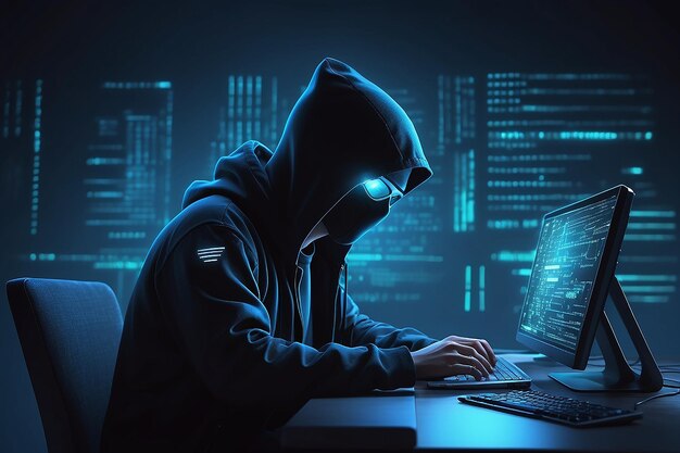 codificação de hackers à noite conceito de segurança cibernética
