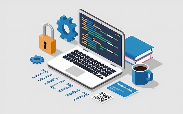 Codificação do Universo Programação 3D Ecrã de Computador de Desktop para Projeto de Desenvolvimento