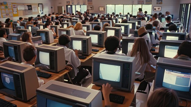 Codificación de computadoras de la escuela intermedia