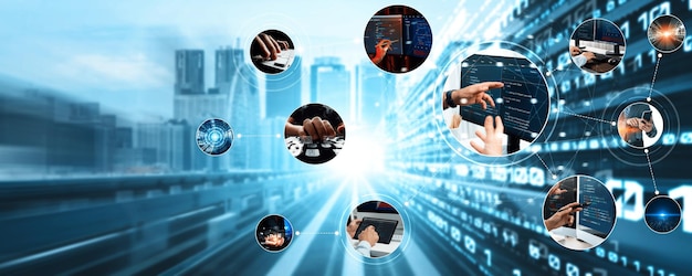 Codificación de programación informática e inteligencia artificial de IA Desarrollo de datos de NLP