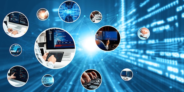 Codificación de programación informática e inteligencia artificial de IA Desarrollo de datos de NLP