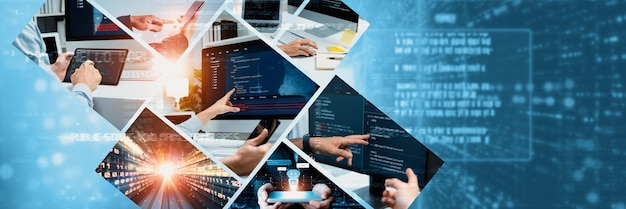 Codificación de programación informática e inteligencia artificial de IA Desarrollo de datos de NLP