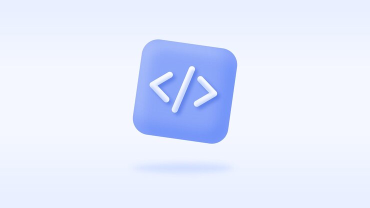 Foto código 3d icono script programador moderno desarrollador de software símbolo tecnología informática