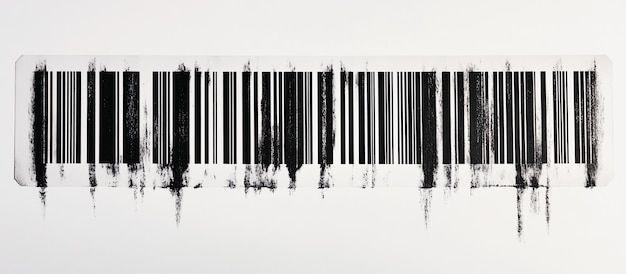 Código de barras abstracto con textura grunge en blanco y negro