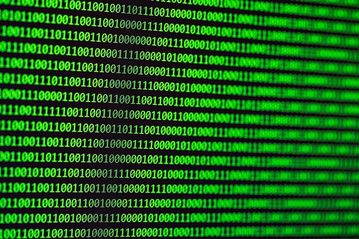 Foto código binario animación de codificación html