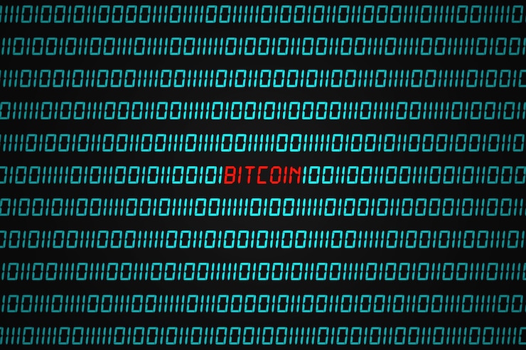 Foto código binario de bitcoin