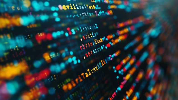 Código binario digital tema de fondo de la tecnología y el flujo de datos en un entorno urbano