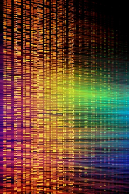 Código binario en un fondo holográfico AI generativo