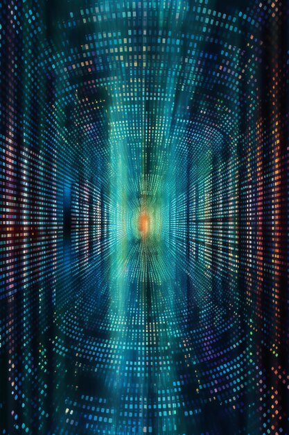 Código binario en un fondo holográfico AI generativo