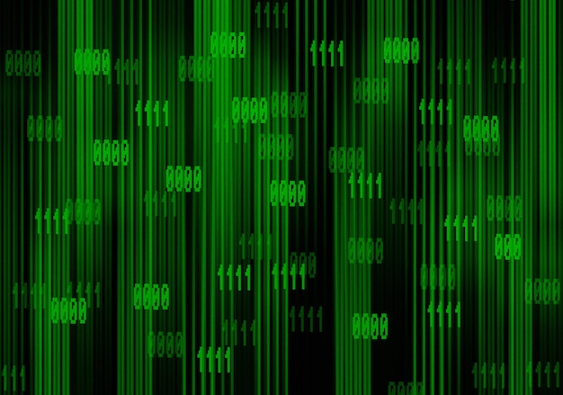 Código de computadora ceros y unos fondo terminal hd