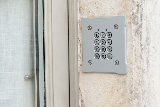 Código de senha Sistema de teclado de segurança protegido em edifício público