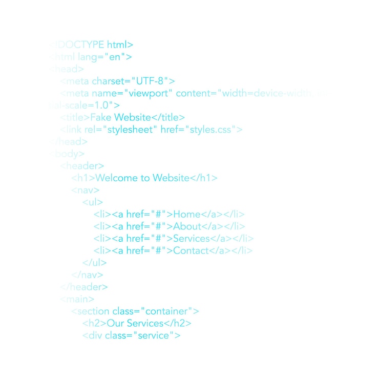 Foto código html png elemento digital fondo transparente