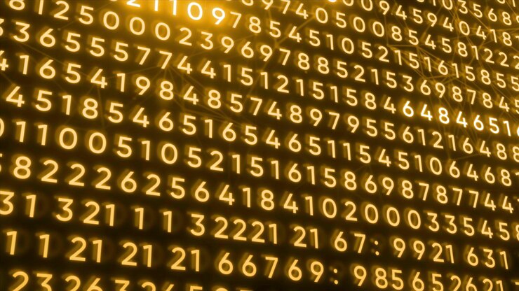 Foto código de números cambiantes concepto de mundo digital y efecto matriz patrón de plexo de movimiento en