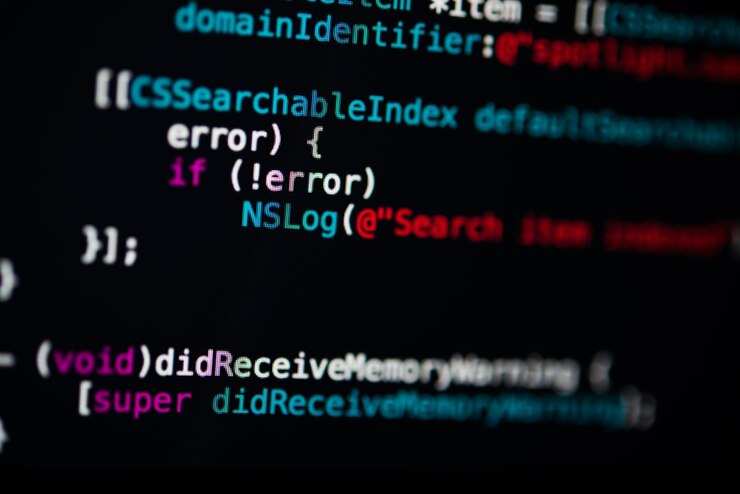 Foto código de programación abstracto antecedentes tecnológicos del desarrollador de software