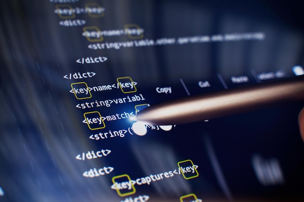 Código de programación del desarrollador de software Código de script de computadora abstracto Texto de código escrito y creado completamente por mí mismo