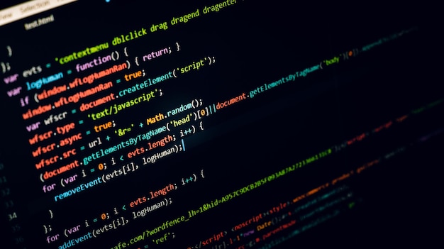 Código de programación en una pantalla de computadora