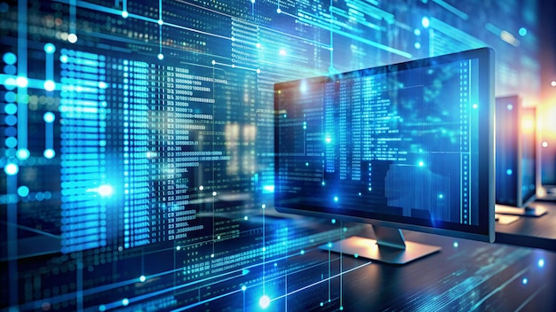 Código de programación pantalla de fondo abstracta del software Closeup del código Java Script Php en fondo azul en el editor de código