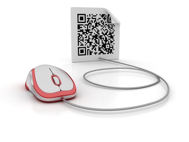Código QR con mouse de computadora