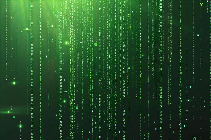 Foto el código verde del texto es una imagen generada por computadora