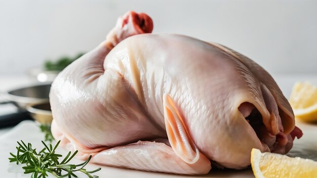 Foto codo de pollo crudo listo para cocinar