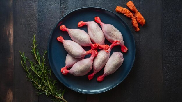 Foto codornices crudas ecológicas caseras listas para cocinar